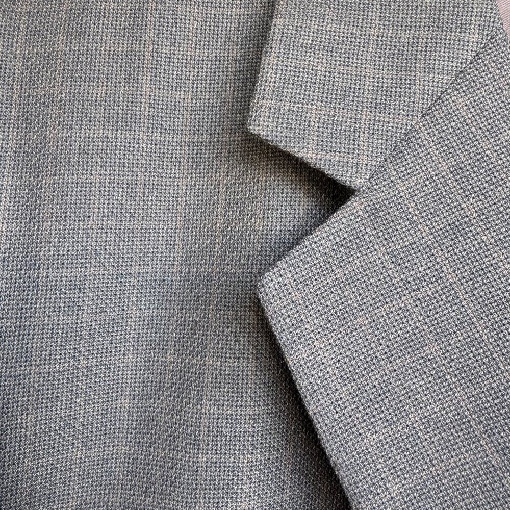 Principe Mens 44R Sport Blazer 100% Wool 3 Button Gray Tan Windowpane Italy New - Picture 2 of 16